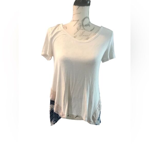 American Dream Medium Cream and Blue Hi Low Top - Picture 10 of 11